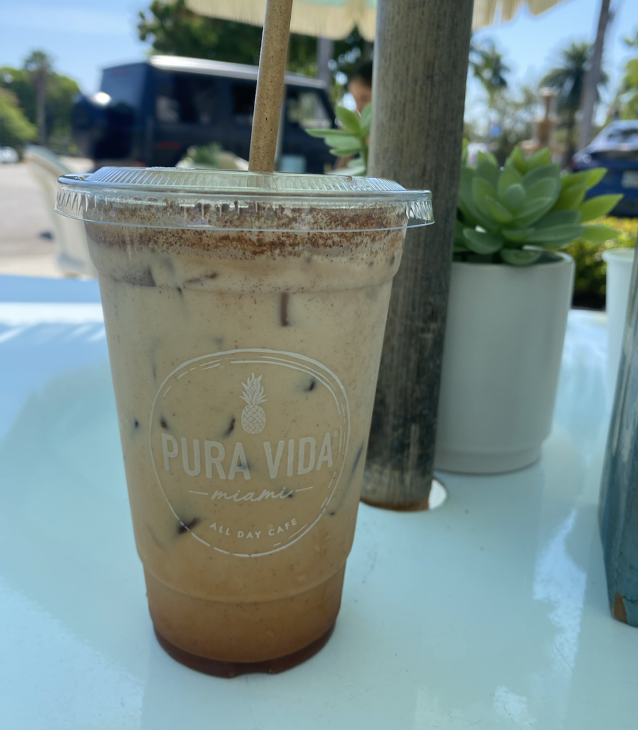 Chai latte from Pura Vida in Miami